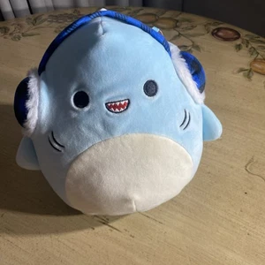 Squishmallows Sharon the Blue Shark 7" Earmuffs Christmas Winter Holiday NEW - Picture 1 of 7