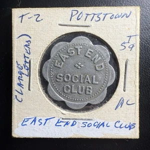 East End Social Club. Pottstown, PA. GF 5c In Trade. Metal Scalloped Token HS330 - Picture 1 of 4