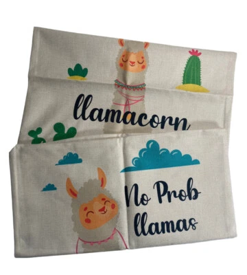 Llama Cactus Throw Toss Pillow Covers Room Decor 17”x17” New Set of 2 Script - Image 1 of 4