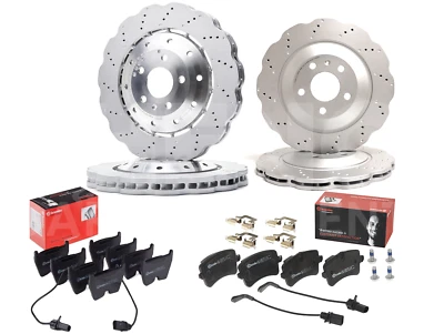 FRONT REAR BRAKE DISCS WAVY DRILLED BREMBO PADS 365MM FOR AUDI RS4 RS5 2012-2015 - Изображение 1 из 4