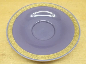 Vintage Cambridge Helio (Opaque Lavender) & Gold Decorated & Etched bowl 11.75" - Picture 1 of 6