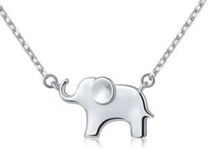 S925 Sterling Silver Lovely Elephant Pendant Necklace for Women 18 Jewelry Gifts - Picture 1 of 6
