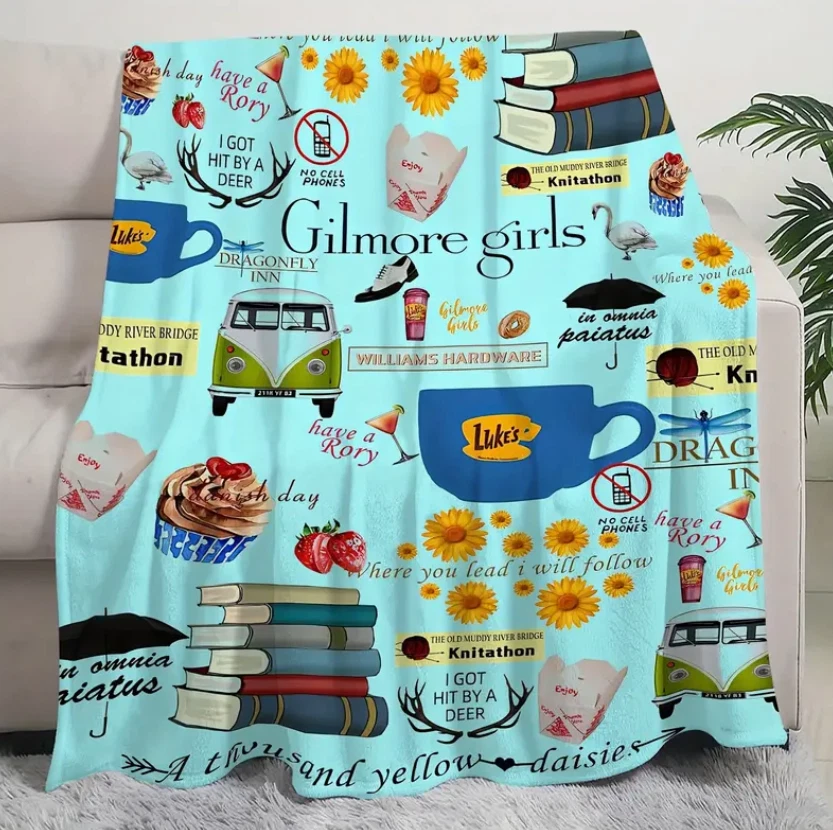 Gilmore Girls Lukes Diner Coffee Couch Bed Livingroom Gift Fleece Blanket LARGE - Image 1 of 4