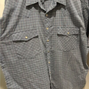 Men's Blue Plaid Outlaw Pearl Snap - Picture 1 of 5