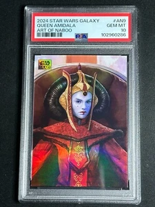 2024 Star Wars Galaxy Chrome Art of Naboo Refractor Queen Amidala #AN9 PSA 10 SP - Picture 1 of 2
