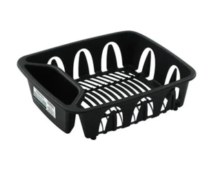 Essentials Black Plastic Dish Drainer - 11.25'' x 13.75'' x 4.25''-New-SHIP24HRS - Picture 1 of 7