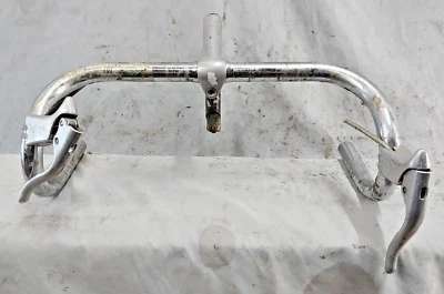 Nitto Olympiade Dropbar Handlebar 1" Quill Stem Silver Aero Levers USA Shipper!! - Image 1 of 4