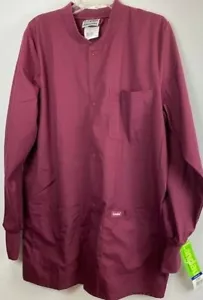 Landau Men's Medical Scrub Jacket Premium 4-Pocket Maroon Small or Medium - Picture 1 of 24