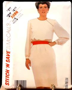 MaCall's Stitch 'N Save 2286 Pullover Dress Left Side Open Size 12, 14, 16 UNCUT - Picture 1 of 2