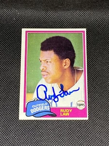 Rudy Law Los Angeles Dodgers Signed Auto 1981 Topps #127 ~ COA - Picture 1 of 3