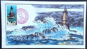 Usado en EE. UU. #2473 25c Faro St George Reef 1990 Collins Primer Día Cubierta (FDC) - Imagen 1 de 1