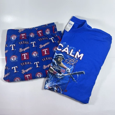 Texas Rangers Baseball Genuine Merchandise Mens XL & 2X Tie Pajama Set Lot of 2 Cover