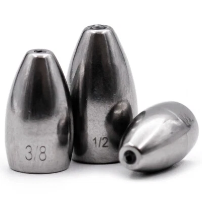 10er Pack Tungsten Bullet Angelgewichte Sinker für Texas Carolina Rigs 1,8g ~ 14g - Bild 1 von 4