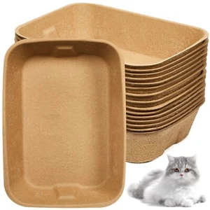 15 Pack Disposable Litter Boxes for Cats Small Disposable Litter Trays Paper - Picture 1 of 1