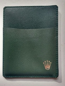 Vintage ROLEX Green Leather Wallet CARTERA Portefeuille Portafoglio 0101.40.06 - Imagen 1 de 2