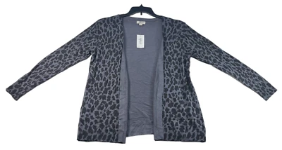 Cárdigan suéter Style & Co. para mujer talla mediana gris negro estampado de guepardo nuevo Foto 1 de 4