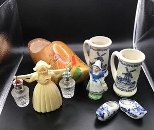 Dutch Holland Asstd Lot: Salt Pepper Delft Windmill Mini Beer Steins Clog Decor - Picture 1 of 21