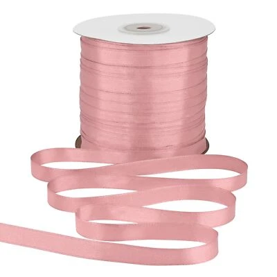Dusty Pink Satin Ribbon 3/8" 200 Yards Fabric Gift Bows Sewing Floral Decor - Image 1 of 4