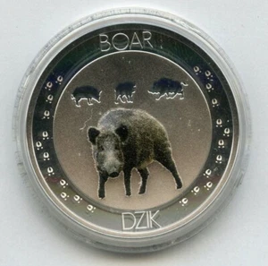 2015 Niue Symbols of Nature Boar Dzik 10g 999 Silver Proof $1 Coin - Picture 1 of 5