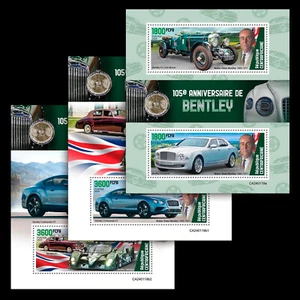 105th Anniversary of Bentley Cars MNH Stamps 2024 Central African M/S + 2 S/S - Picture 1 of 4