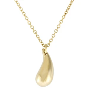 TIFFANY&Co. Necklace K18 yellow gold teardrop used - Picture 1 of 8