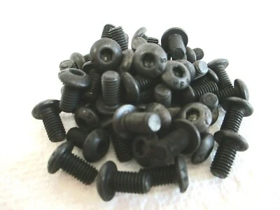 BRIGHTON 10-32 X 3/8" BUTTON HEAD SOCKET CAP SCREWS BLACK ALLOY STEEL 50 PCS