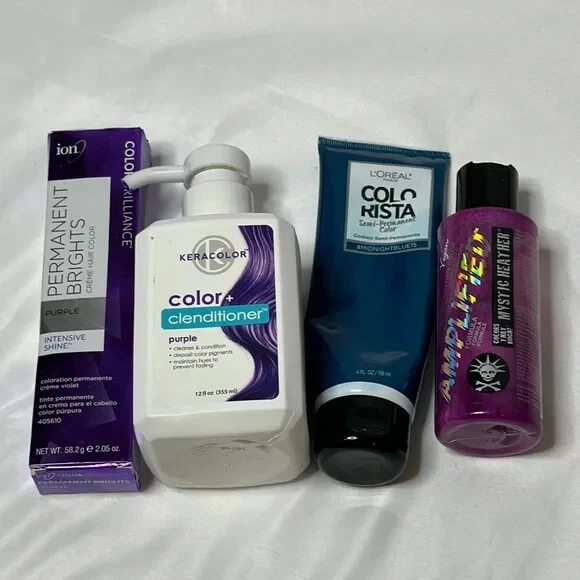 L'Oreal Manic Panic Kera Ion purple and blue hair color kit GUC SEE DESCRIPTION - Imagem 1 de 1