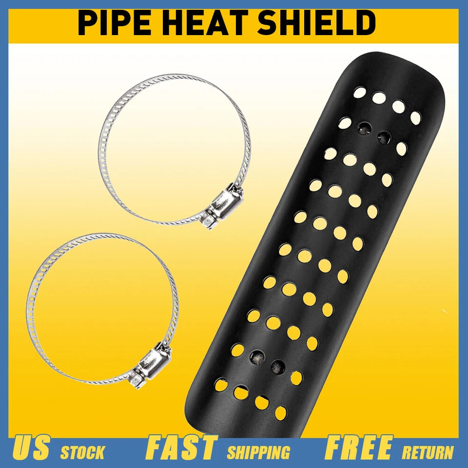 Черный защитный экран для тепловой трубы глушителя выхлопной системы защита пятки мотоцикла мотоцикла США - Изображение 1 из 4