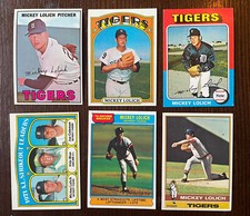 6 Mickey Lolich Cards Ex+ Near min Detroit Tigers 1967 2) 1972  1975 1976 Topps