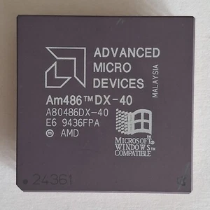 AMD 486 Classic CPU: AMD 486 DX 40 MHz Prozessor - A80486DX-40 - Picture 1 of 2