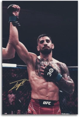 Ilia Topuria Signature reprint UFC Fight Poster, Fan Gift