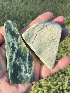 Neuseeland Nephrit Greenstone MAORI Pounamu MARSDEN Jade 2 ABSCHNITTE 100 & 80 mm - Bild 1 von 17