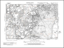 Walton on the Hill, Headley, Kingswood, Banstead  in 1938 - old map Surrey 26-NW