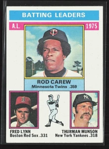 1976 Topps #192 1975 AL Batting Leaders (Carew/Lynn/Munson) *AUF RÜCKSEITE SCHREIBEN* - Bild 1 von 2