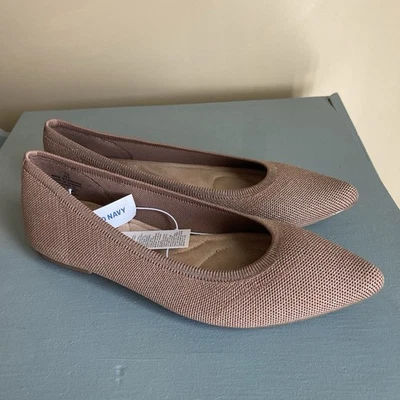 Old Navy NWT Women’s Knit Pointed Toe Ballet Flats In Cocoa Fawn; Sz. 7.5 - Image 1 of 4