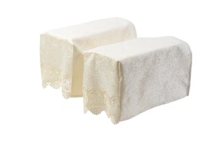Macrame Antimacassar Decorative Arm Caps Lace Trim Furniture Protector Cream - Picture 1 of 3