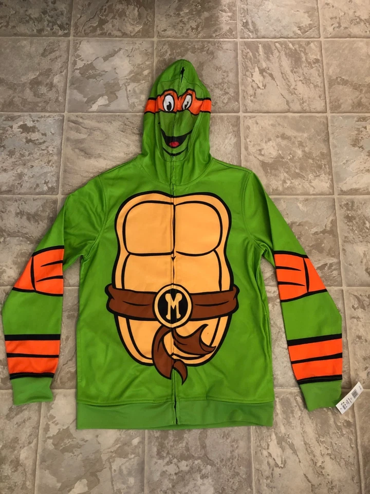 Tortugas Ninja Miguel Ángel Sudadera con Capucha Chaqueta Talla L Niños Sudadera Disfraz Nuevo Foto 1 de 4