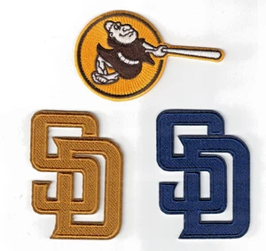 (3) San Diego Padres SD + Friar Team Logo Embroidered 3in Iron / Sew-On Patch - Picture 1 of 4