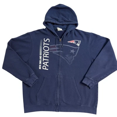 Majestic Hombres New England Patriots Sudadera con Capucha Cremallera Completa Azul Marino NFL Fútbol XL Foto 1 de 4