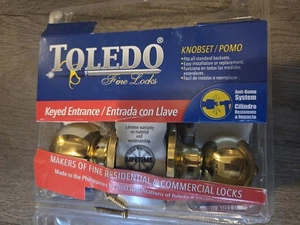 Toledo Feinschlösser Knaufset gleichschließend Eingangsschloss Messing poliert CV1900-AV-US3 - Bild 1 von 1