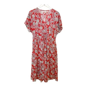 Xirena Botanical Printed Dress Drawstring Waist High Low Pockets Sz S - Picture 1 of 5