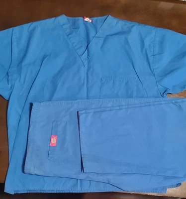 Conjunto Médico Dickies Mujer Top/Pantalones Azul Real Talla Grande Foto 1 de 4