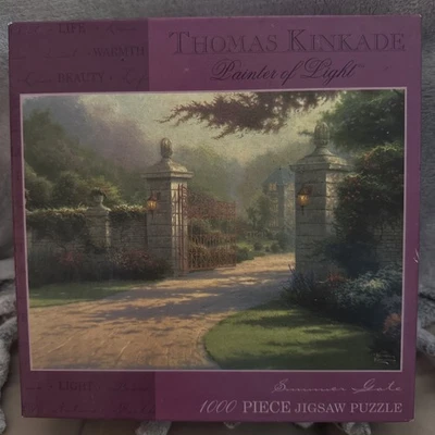 Thomas Kinkade Painter of Light SUMMER GATE 1000 Pc Puzzle SEALED *QUICK SHIP* - Image 1 of 4