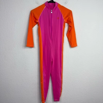 Coolibar Traje de Baño Niñas S Naranja Rosa UPF 50 Barracuda Cuello a Tobillo Una Pieza Foto 1 de 4