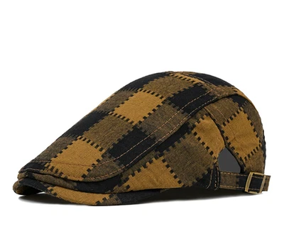 Gorra a cuadros pico tapa suave sombrero delantero boina newsboy Foto 1 de 4