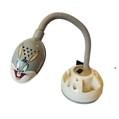Kids Desk Lamp Organizer 90s Looney Tunes Bugs Bunny Bendable Gray Office - Image 1 of 4