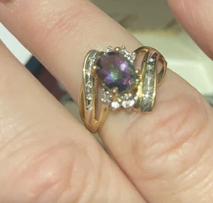 Woman’s  10k Mystic Topaz ring, size 7 - Picture 1 of 3
