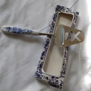 Trophee Holland Cheese Slicer Shaver Porcelain Windmill Blue White unique x - Picture 1 of 5