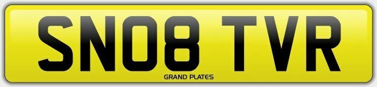 TVR SNOB NUMBER PLATE SN08 TVR CHERISHED CAR REG NO ADDED FEES TO PAY GREAT TVR - Image 1 of 3