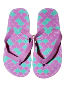 Mädchen Flip Flops - Small Medium Large Größe Hausschuhe Sommer Strand Farbe Pink Blau - Bild 1 von 2